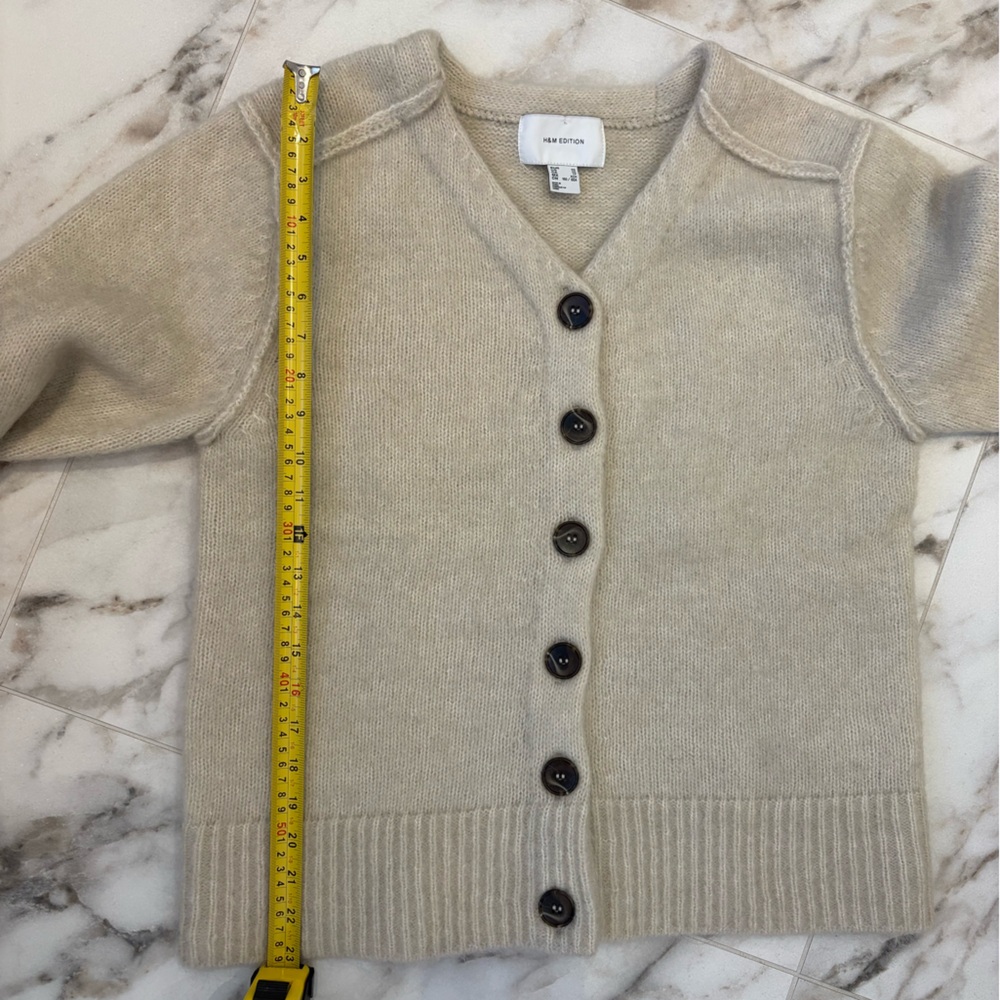 H&M Edition Mohair Blend Cardigan Beige XS 🤍🤍 - Picture 11 of 12